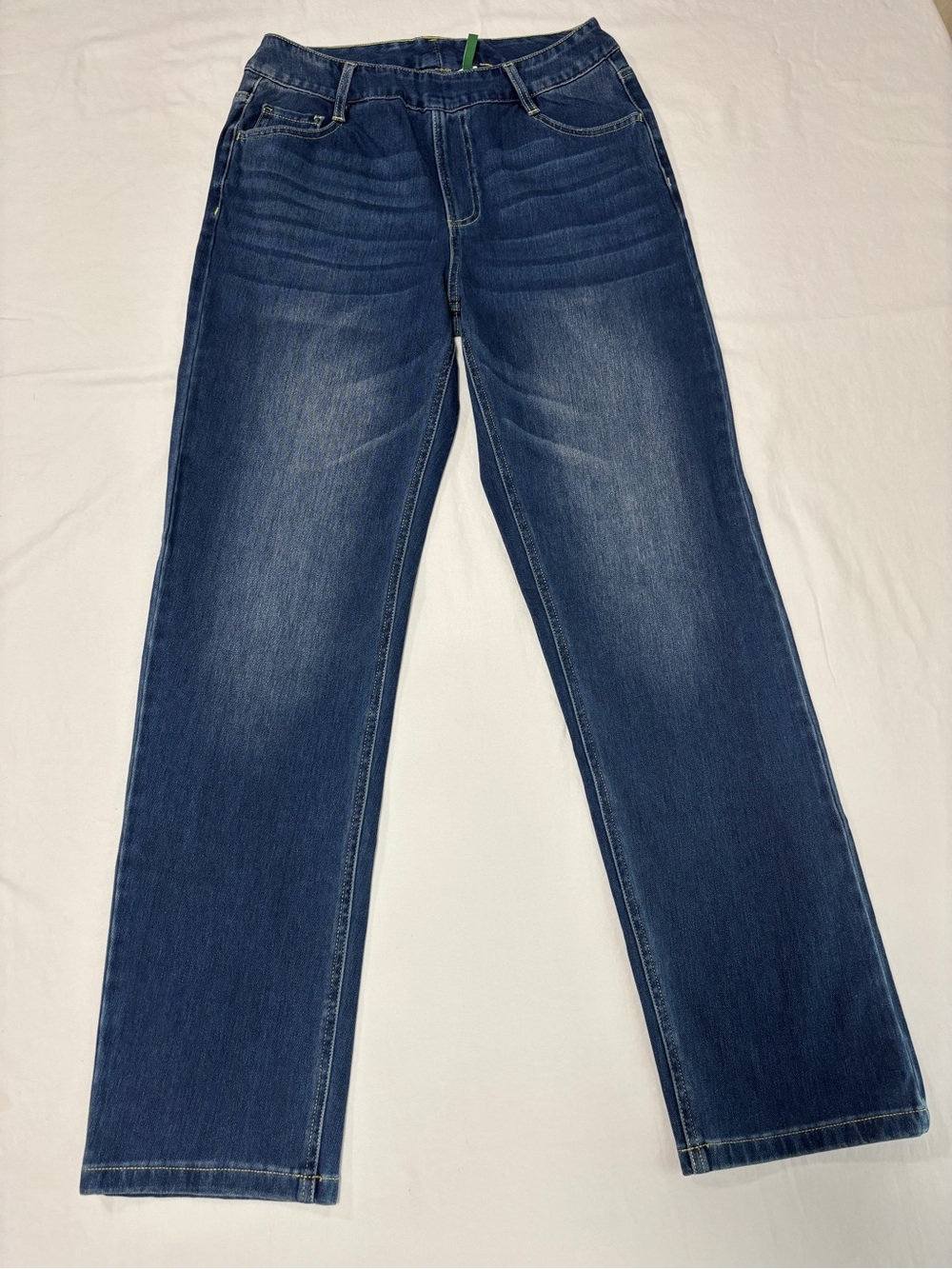 HALARA Blue Denim Jeans with Yellow Contrast Stitching